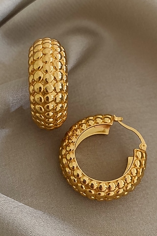 Gold Plated Hoop Earrings by Radhika Agrawal Jewels