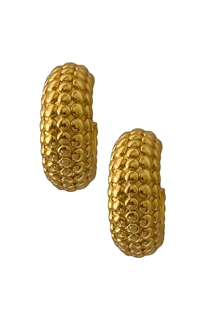 Gold Plated Hoop Earrings by Radhika Agrawal Jewels at Pernia's Pop Up Shop