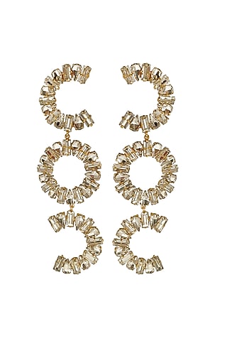 Gold Plated Brass Earrings by Radhika Agrawal Jewels