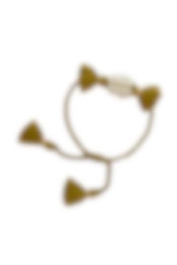 Olive Green Handcrafted Rakhi by Radhika Agrawal Jewels at Pernia's Pop Up Shop