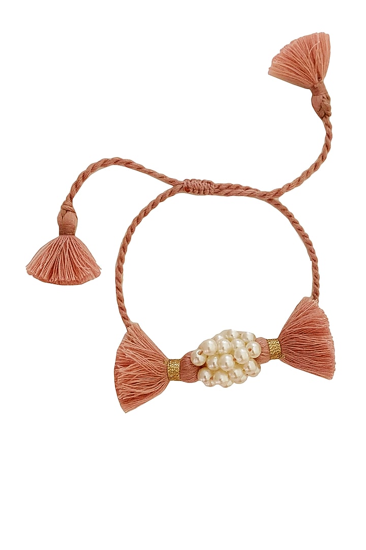 Onion Pink Handcrafted Rakhi by Radhika Agrawal Jewels at Pernia's Pop Up Shop