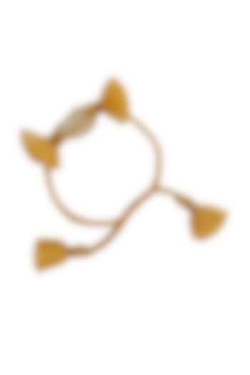 Pale Yellow Handcrafted Rakhi by Radhika Agrawal Jewels at Pernia's Pop Up Shop