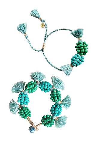 Multi-Colored Handcrafted Rakhi (Set of 2) by Radhika Agrawal Jewels
