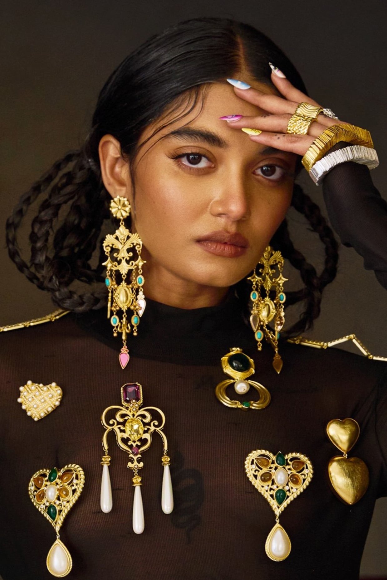 Gold Finish Swarovski Crystal Dangler Earrings by Radhika Agrawal Jewels at  Pernia's Pop Up Shop