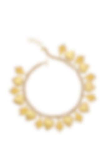 Gold Plated Heart Charm Collar Necklace by Radhika Agrawal Jewels