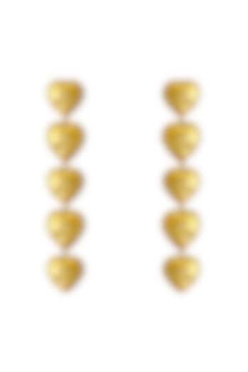 Gold Finish Heart Motif Dangler Earrings by Radhika Agrawal Jewels