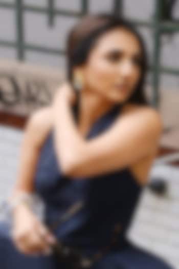 Gold Plated Crystal Stud Earrings by Radhika Agrawal Jewels at Pernia's Pop Up Shop