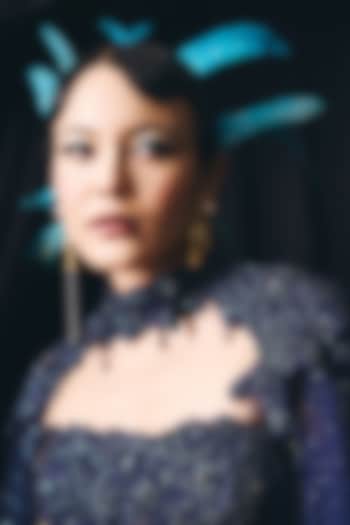 Gold Plated Kundan Polki & Black Drop Dangler Earrings by Radhika Agrawal Jewels at Pernia's Pop Up Shop