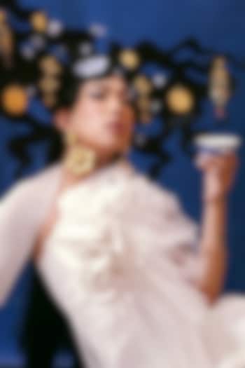 Gold Plated Heart-Shaped Petal Dangler Earrings by Radhika Agrawal Jewels at Pernia's Pop Up Shop