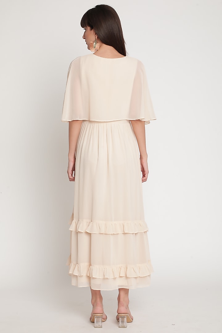 Nude Pearl Embroidered Gown by Ridhi Arora at Pernia's Pop Up Shop