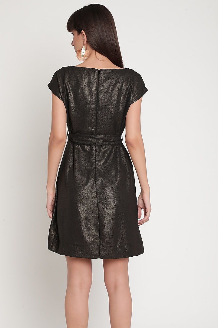 Black Summer Dress With Gold Shimmer by Ridhi Arora at Pernia's Pop Up Shop