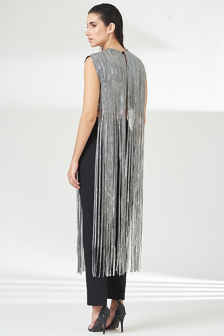 Silver Tulle Bib by RUDRAKSH DWIVEDI at Pernia's Pop Up Shop