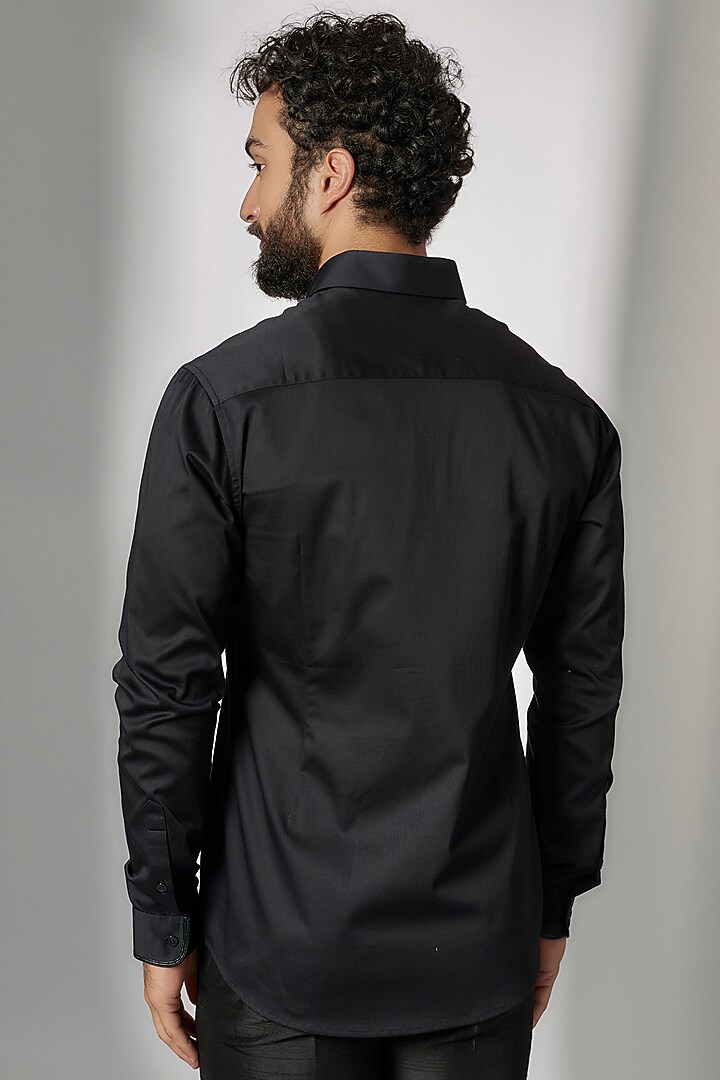 Black Metallic Cord Wedding Shirt by RimZim Dadu Men at Pernia's Pop Up Shop