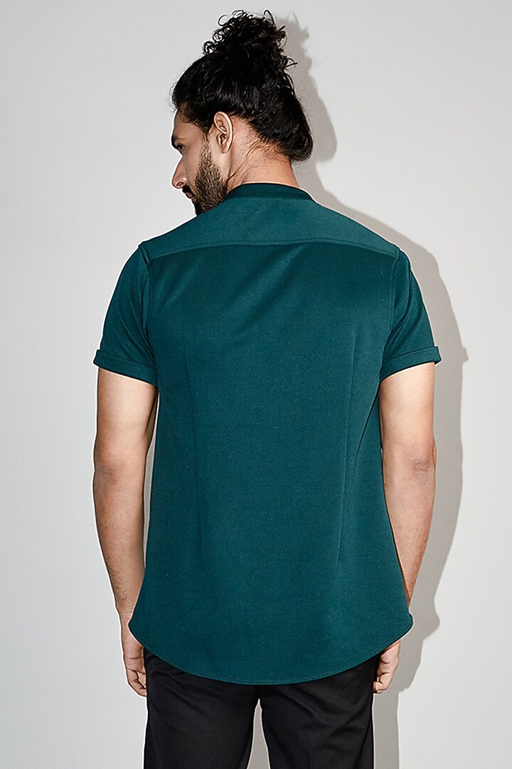 Emerald Metallic Cord Wedding Shirt by Rimzim Dadu Men at Pernia's Pop Up Shop