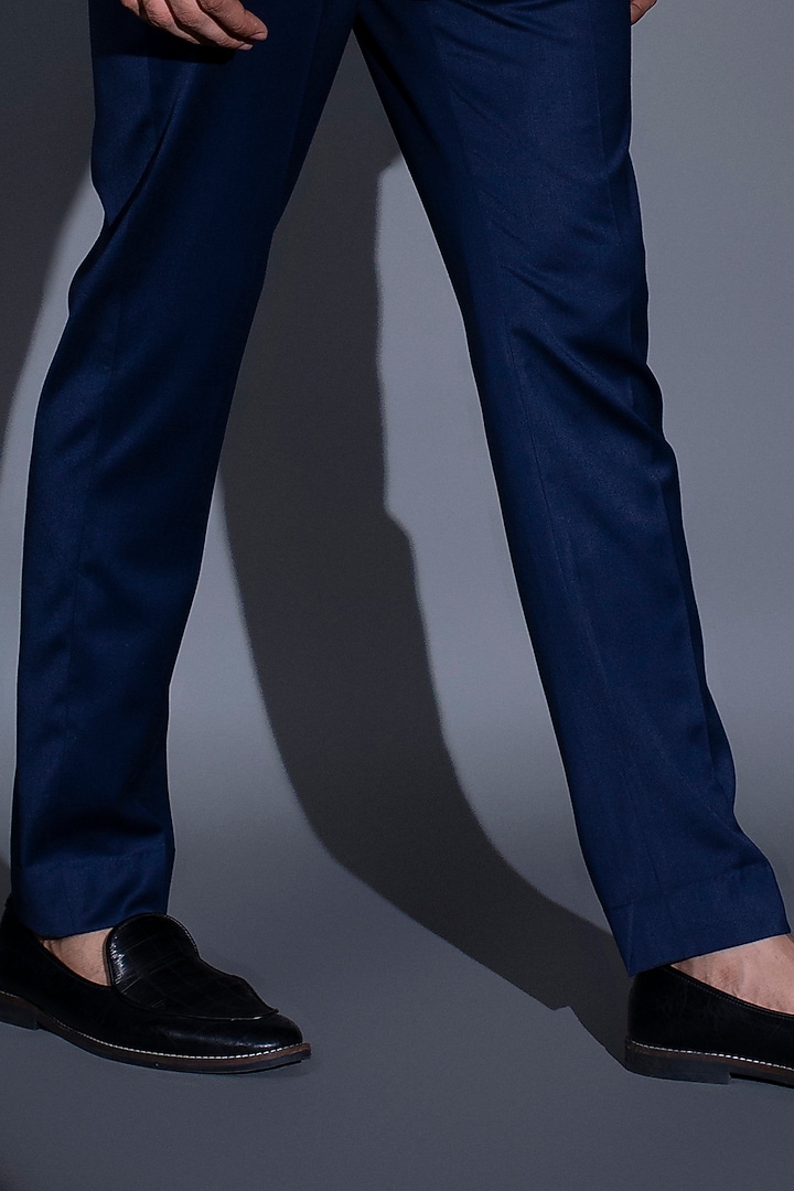 Navy Blue Metallic Cord Groom Bandhgala Set by Rimzim Dadu Men at Pernia's Pop Up Shop