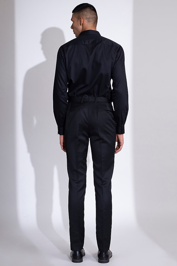 Black Metallic Cord Wedding Shirt by Rimzim Dadu Men at Pernia's Pop Up Shop