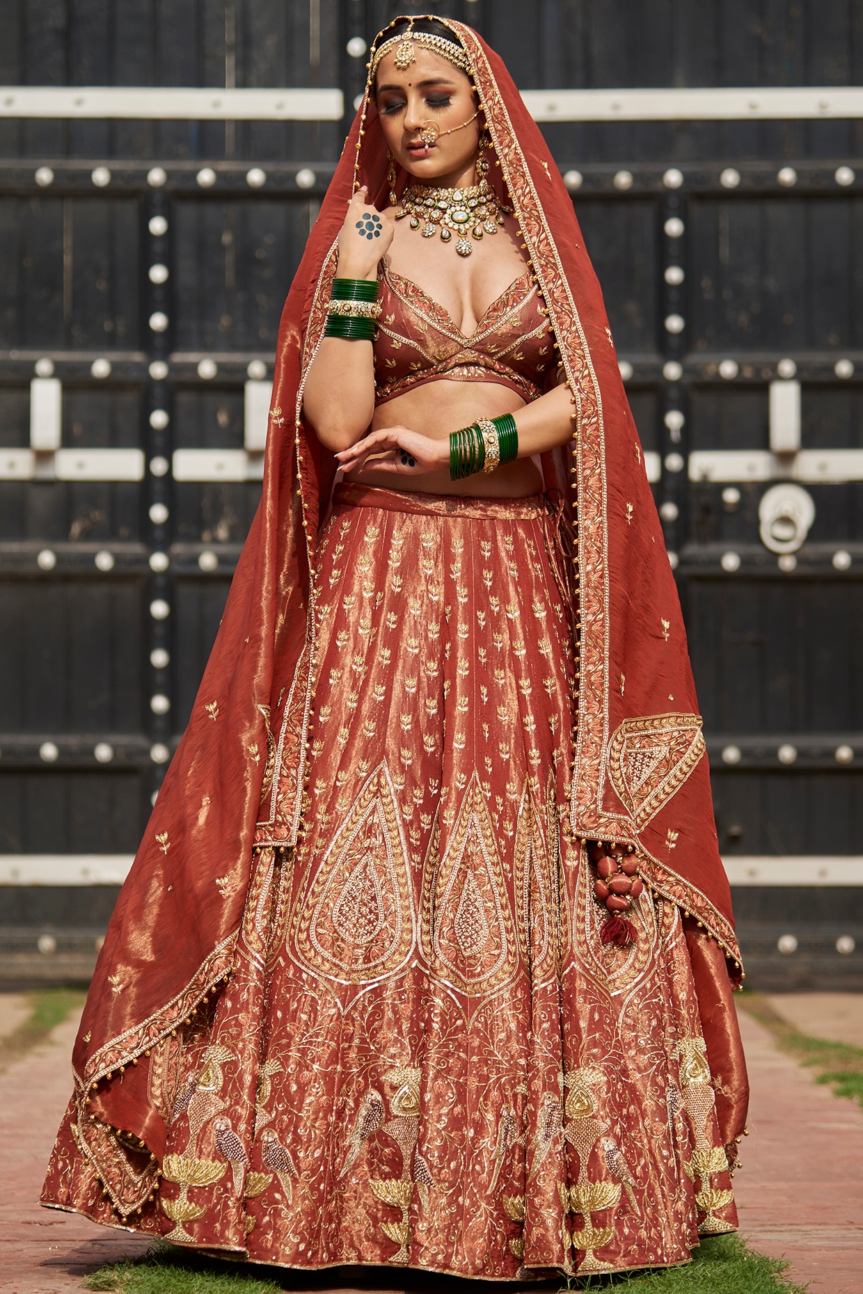 Buy Rust Lehenga Choli Sets for Women by Nyrika Online | Ajio.com