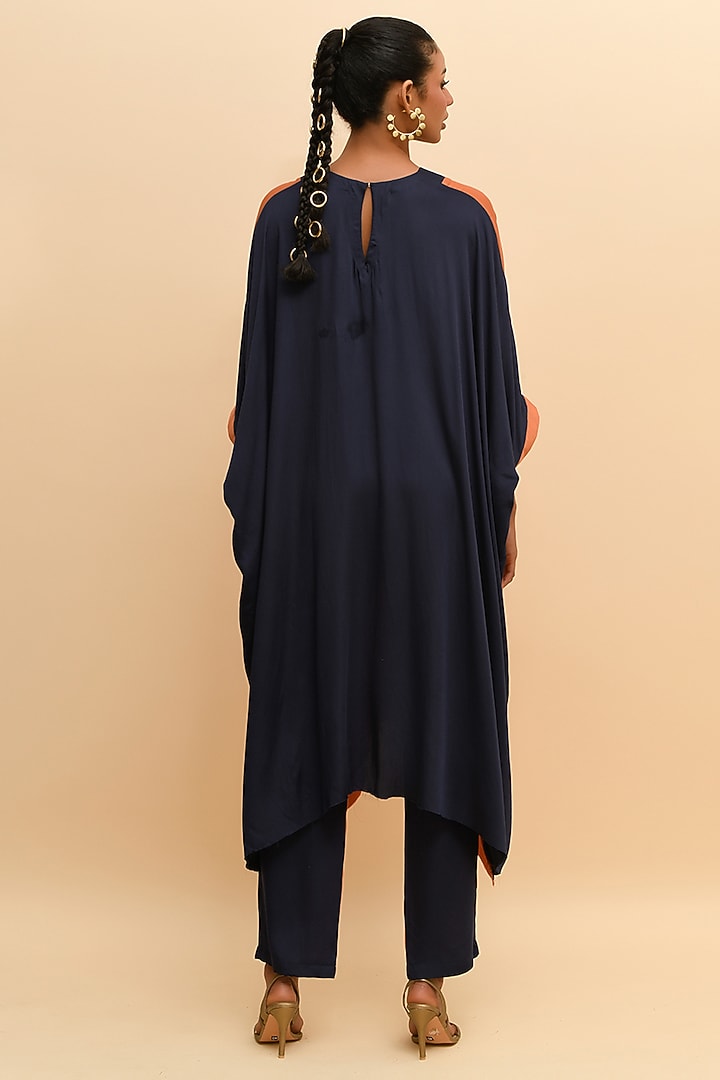 Tan Orange Modal Asymmetric Kaftan by RdotY by Rishi & Vibhuti at Pernia's Pop Up Shop