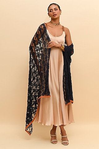 Beige Modal Anarkali by RdotY by Rishi & Vibhuti