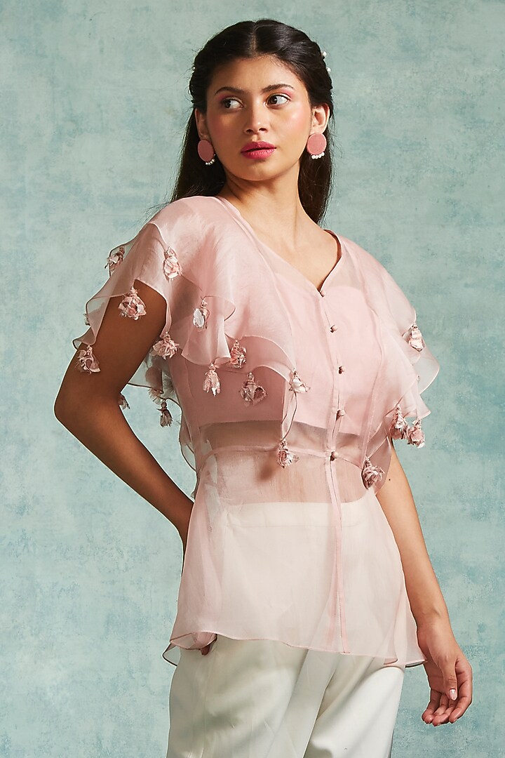 Pink Organza Co-Ord Set by Radhika & Raghav at Pernia's Pop Up Shop
