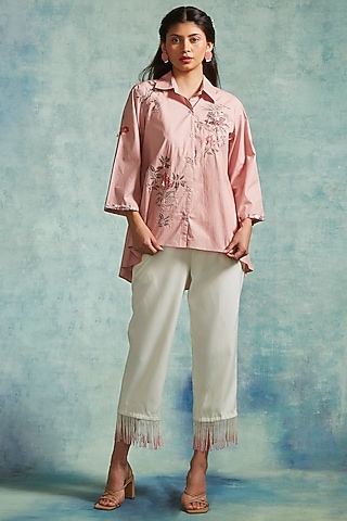 Pink Crepe & Cotton Co-Ord Set by Radhika & Raghav