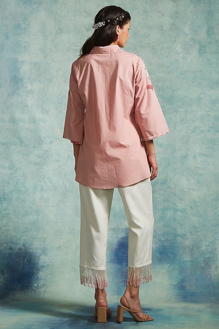 Pink Crepe & Cotton Co-Ord Set by Radhika & Raghav at Pernia's Pop Up Shop