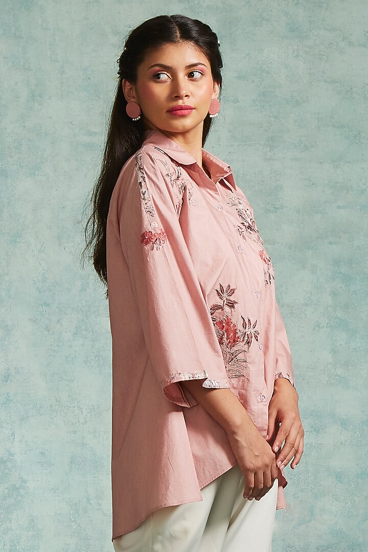 Pink Crepe & Cotton Co-Ord Set by Radhika & Raghav at Pernia's Pop Up Shop
