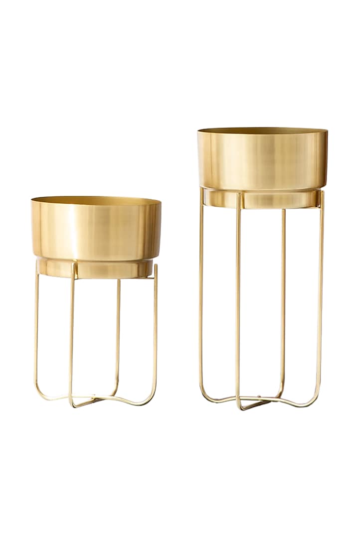 Handmade Champagne Gold Iron Planter (Set of 2) by The Decor Remedy at Pernia's Pop Up Shop