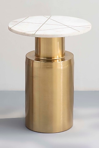 White & Gold Minimalist Table by The Decor Remedy