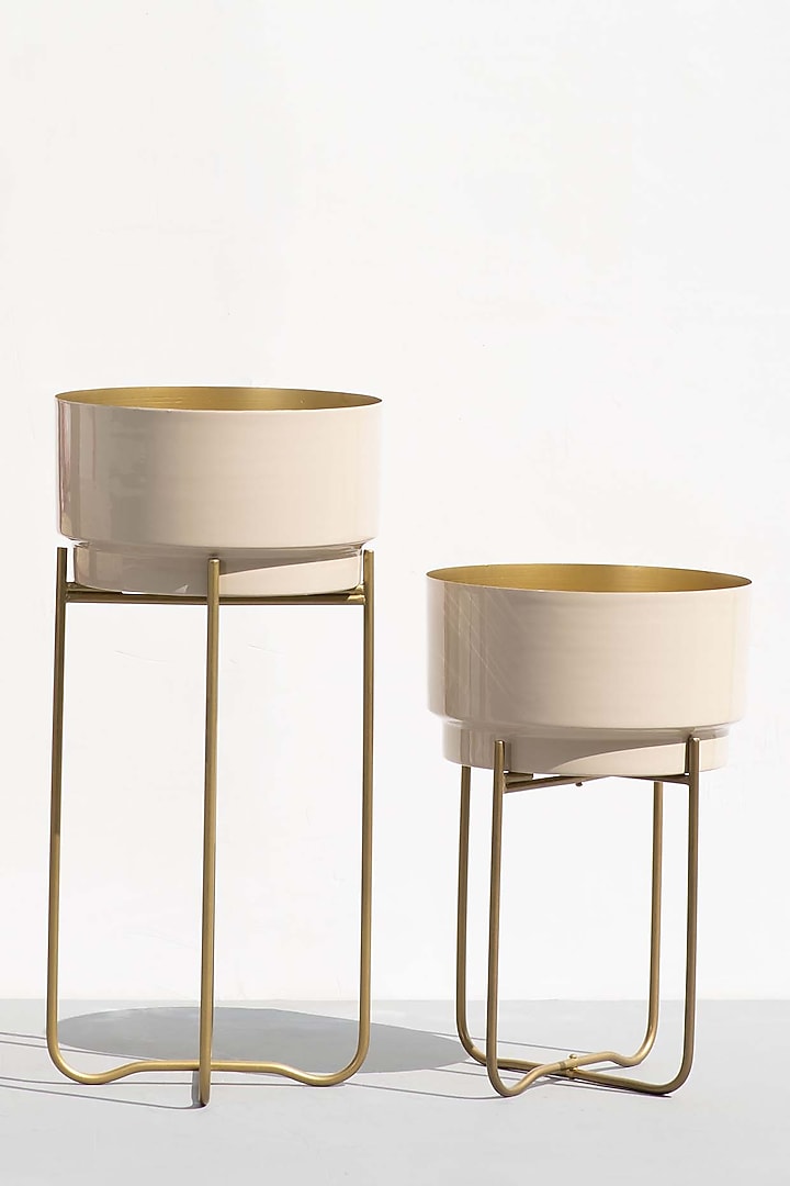 Nude & Beige Planters (Set of 2) by The Decor Remedy at Pernia's Pop Up Shop