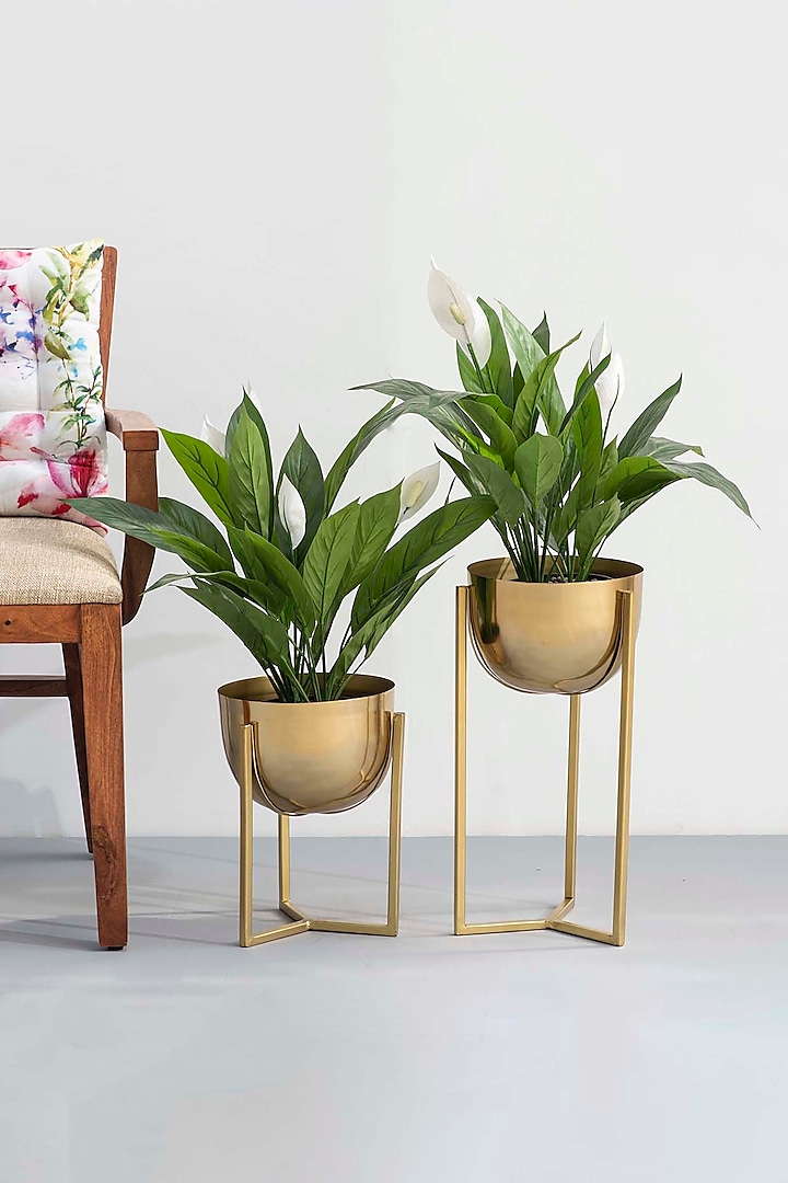 Gold Swing Planters (Set of 2) by The Decor Remedy