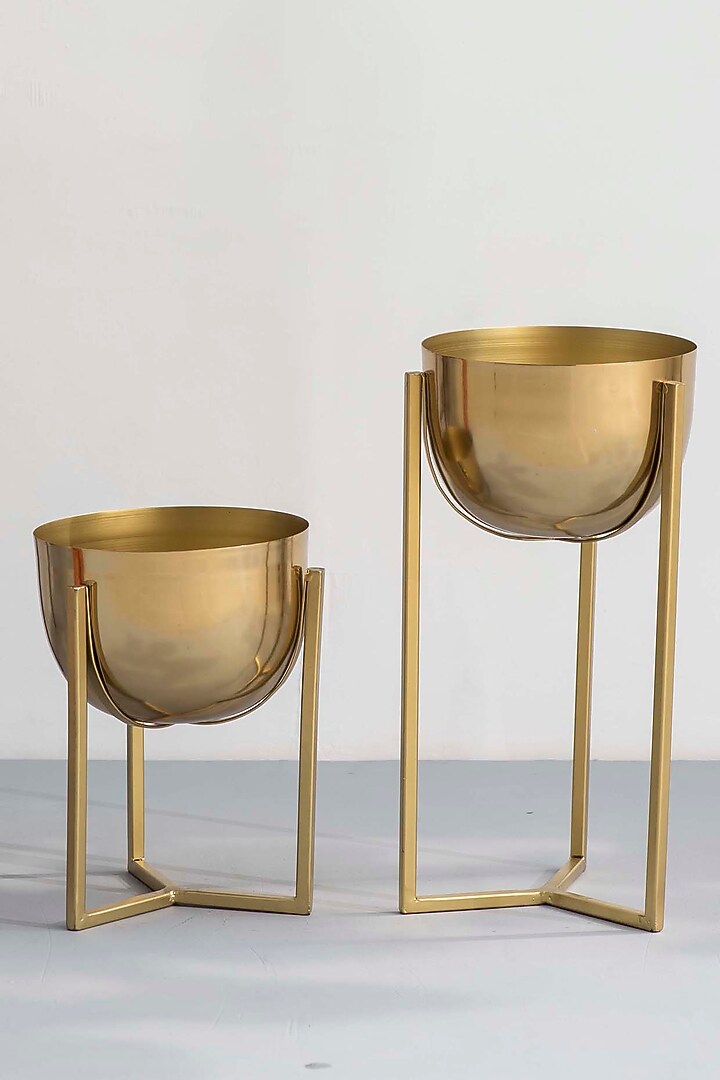 Gold Swing Planters (Set of 2) by The Decor Remedy at Pernia's Pop Up Shop