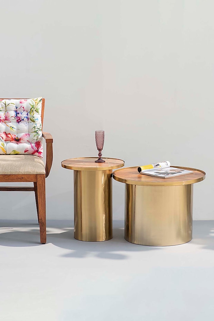 Gold Mandarin Tables (Set of 2) by The Decor Remedy