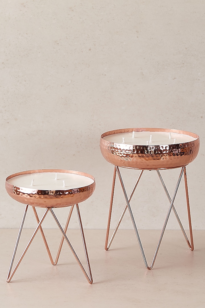Rose Gold Candle Stands (Set of 3) by The Decor Remedy at Pernia's Pop Up Shop
