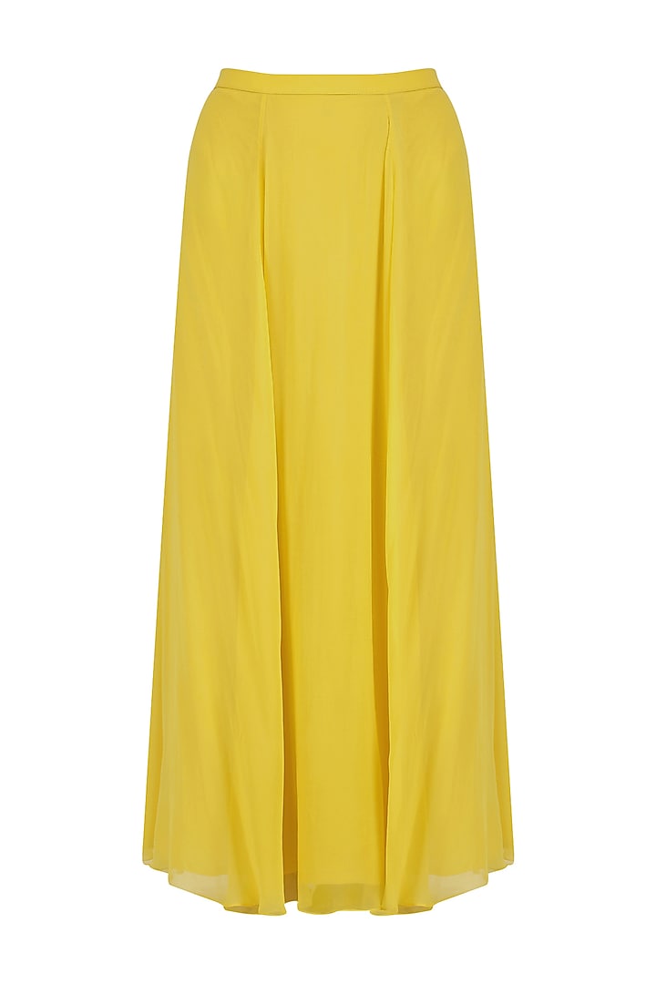 Canary Yellow Off shoulder Peplum And Skirt Set available only at Pernia's Pop Up Shop.