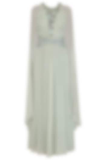 Sage Green Winged Sleeves Belted Gown available only at Pernia's Pop Up Shop.