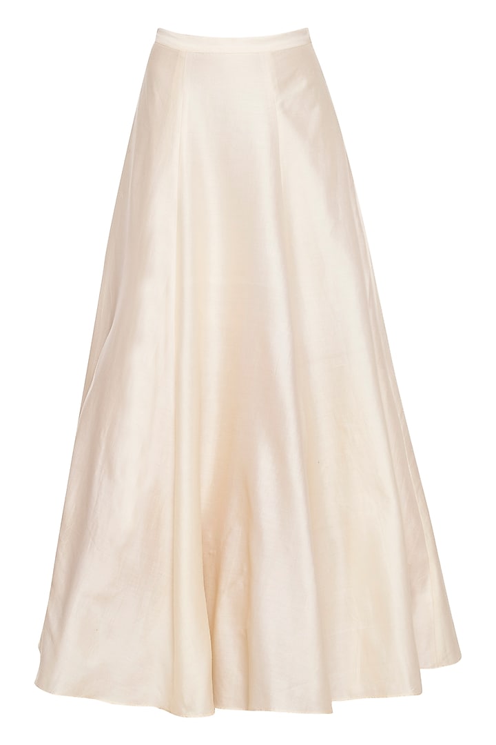 Ivory embroidered crop top with skirt by Ridhi Arora at Pernia's Pop Up Shop