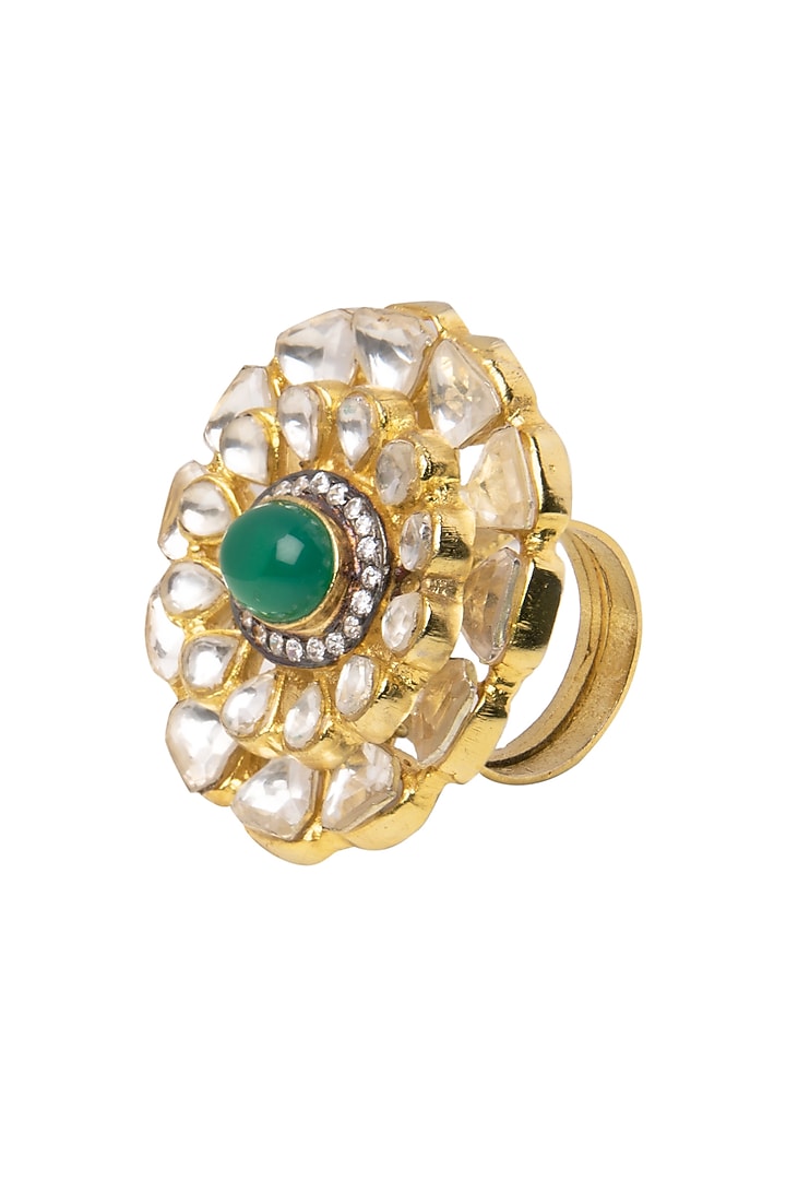 Gold plated finger green onyx ring available only at Pernia's Pop Up Shop.