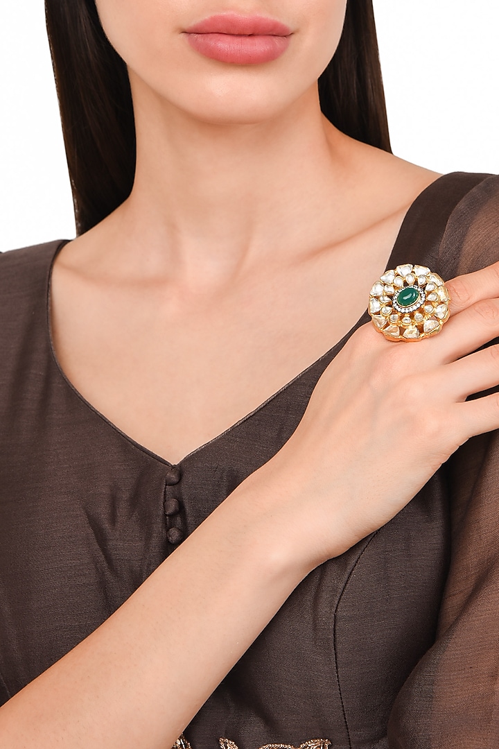 Gold plated finger green onyx ring available only at Pernia's Pop Up Shop.