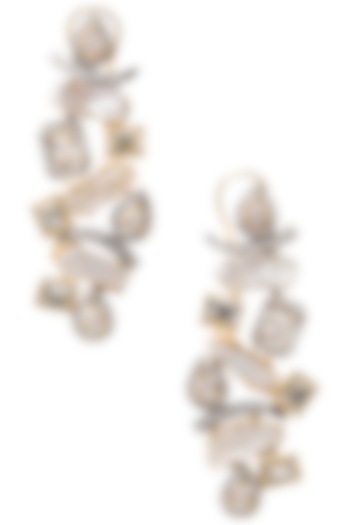Gold Plated Baroque Pearls Earrings by Rohita and Deepa