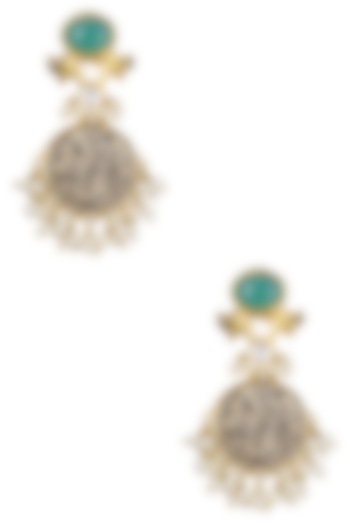 Antique Finish Coin Motif Earrings by Rohita and Deepa