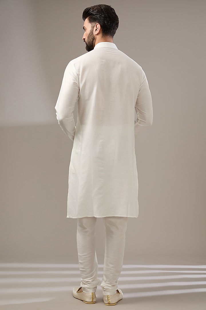 Ivory Silk Dori Work Wedding Sherwani Set by RE CHANNEL at Pernia's Pop Up Shop