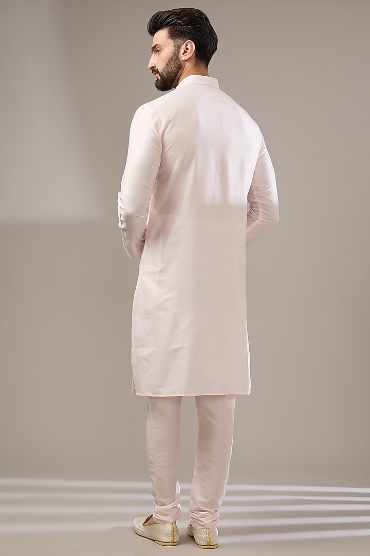Pink Silk Cutdana Embroidered Wedding Sherwani Set by RE CHANNEL at Pernia's Pop Up Shop