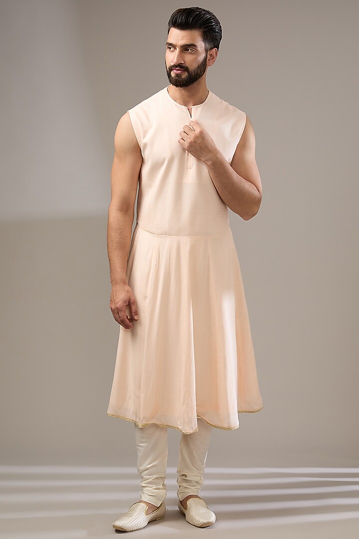 Ivory Silk Thread Work Wedding Sherwani Set by RE CHANNEL at Pernia's Pop Up Shop
