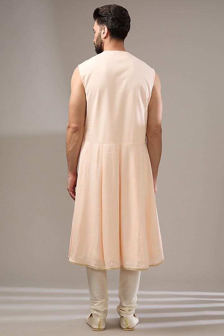 Ivory Silk Thread Work Wedding Sherwani Set by RE CHANNEL at Pernia's Pop Up Shop