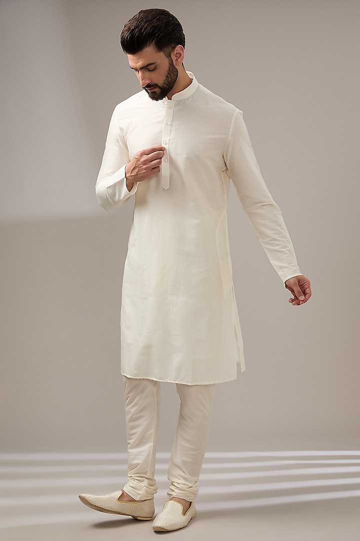 Cream Silk Thread Work Wedding Sherwani Set by RE CHANNEL at Pernia's Pop Up Shop