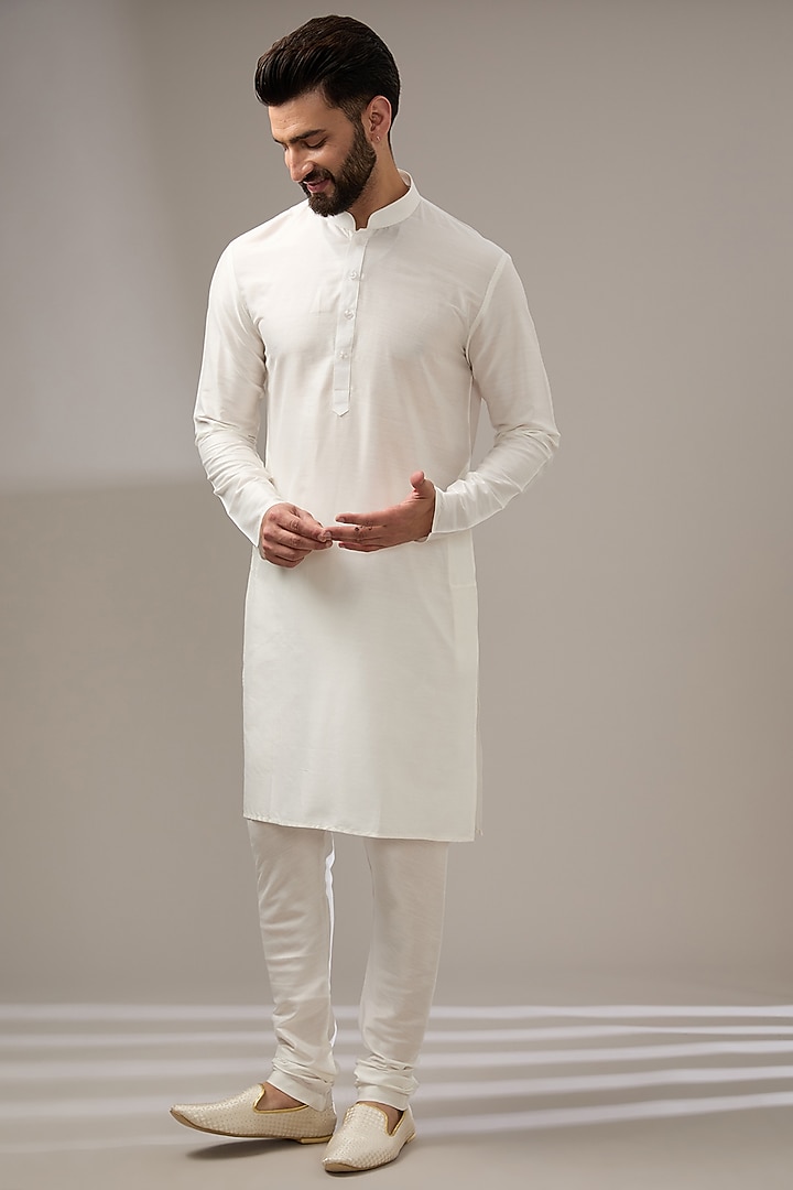 Ivory Silk Floral Dori Work Wedding Sherwani Set by RE CHANNEL at Pernia's Pop Up Shop