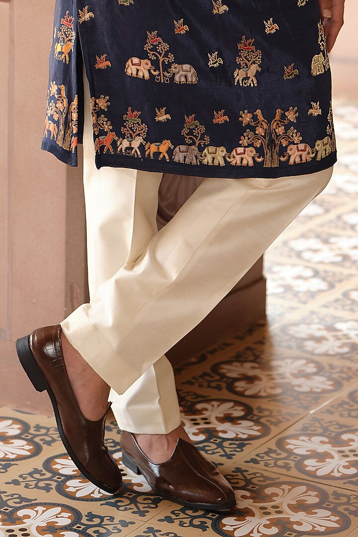 Gold Tissue Handwork Bundi Jacket Set by RE CHANNEL at Pernia's Pop Up Shop
