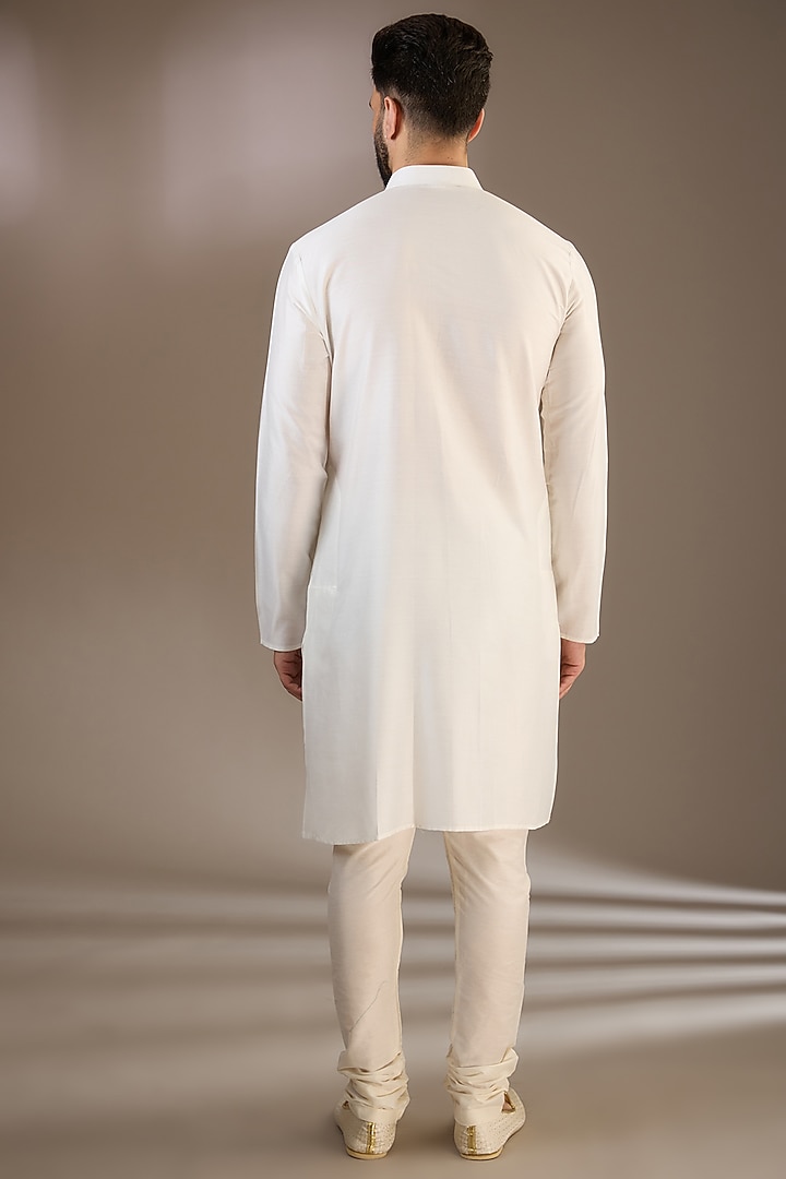 Ivory Silk Dori & Cutdana Embellished Wedding Sherwani Set by RE CHANNEL at Pernia's Pop Up Shop