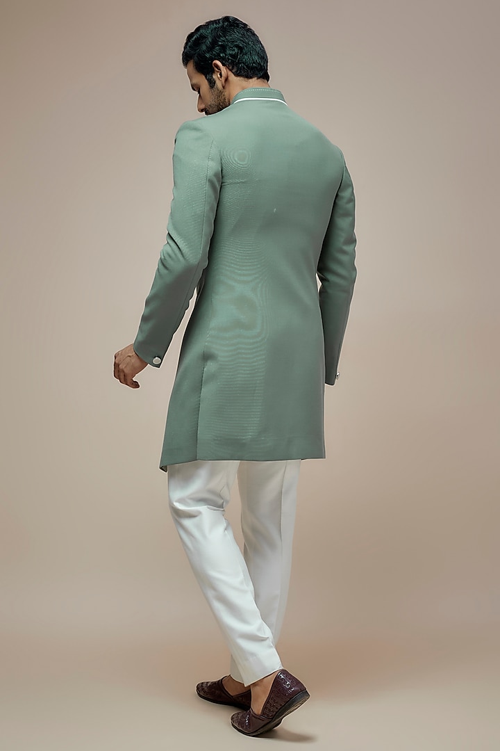 Jamevaram Indo Western Set In Pista Green Dsgn No. 1